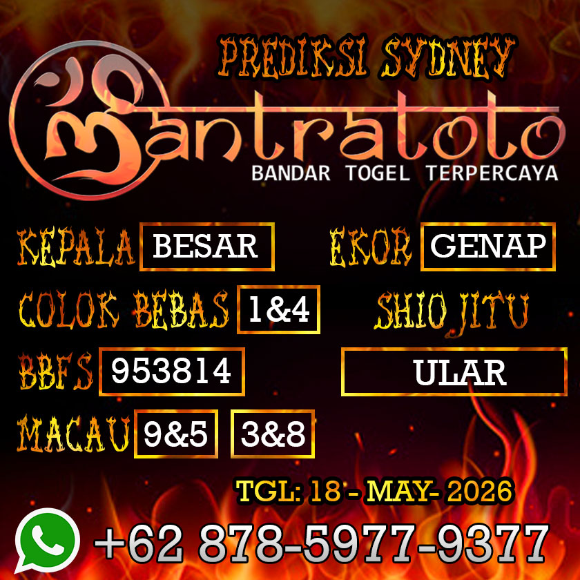 ANGKA TOGEL SYDNEY 18 MAY 2026