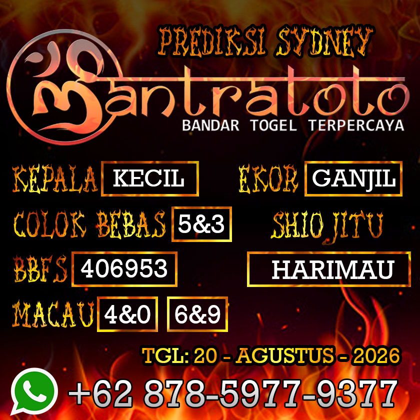 ANGKA TOGEL SYDNEY 20 AGUSTUS 2026